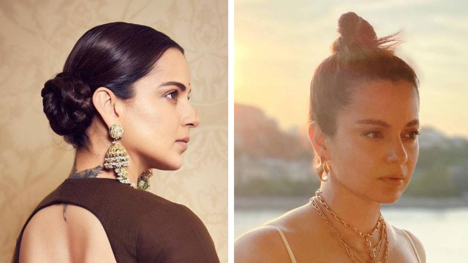 Kangana Ranaut Wows Fans With Elegant Two-bun Hairstyle, See The Diva Slay Different Hair Looks Kangana Ranaut Wows Fans With Elegant Two-bun Hairstyle, See The Diva Slay Different Hair Looks
