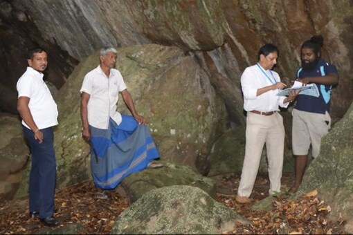 A team led by Shashi Danatunge, former vice chairman of the Sri Lankan Civil Aviation Authority, looking for traces of Sri Lanka’s ancient aviation past in the forests. (Special arrangement)