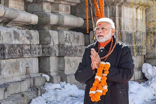File photo of Prime Minister Narendra Modi offering prayers at the Kedarnath Temple. (PTI)
