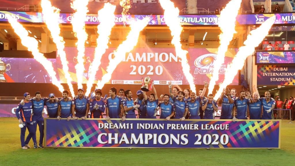 The Mumbai Indians defeated the Delhi Capitals by 6 wickets in the 2020 Indian Premier League Final in Dubai.  (Photo: Twitter / ICC)