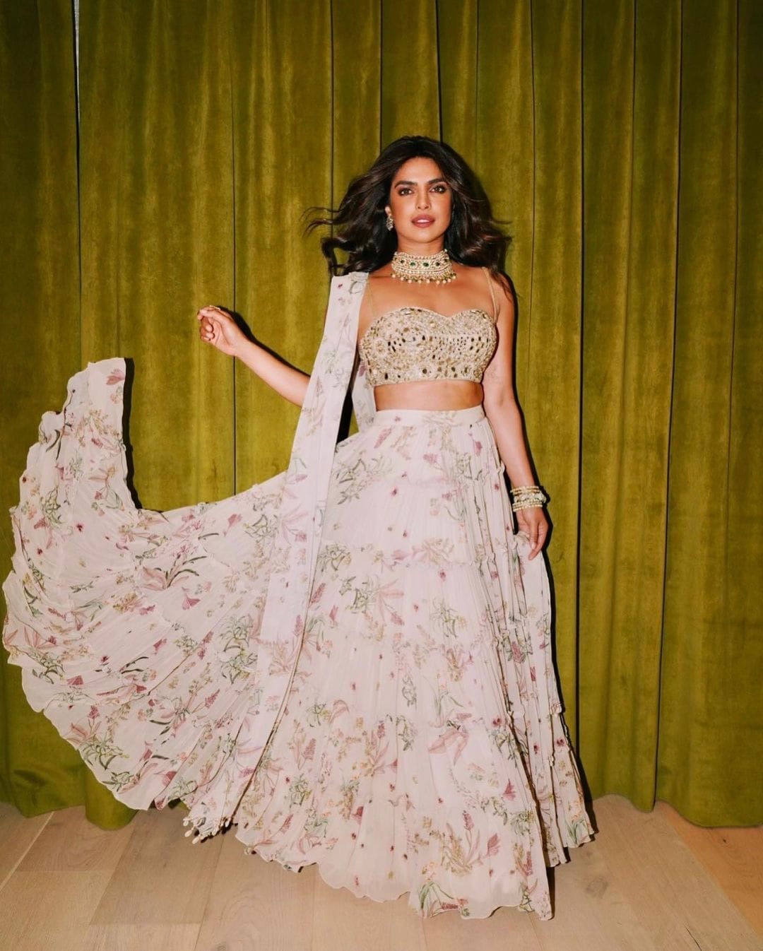 Priyanka Chopra Rings In Diwali Celebrations Wearing Pretty Floral