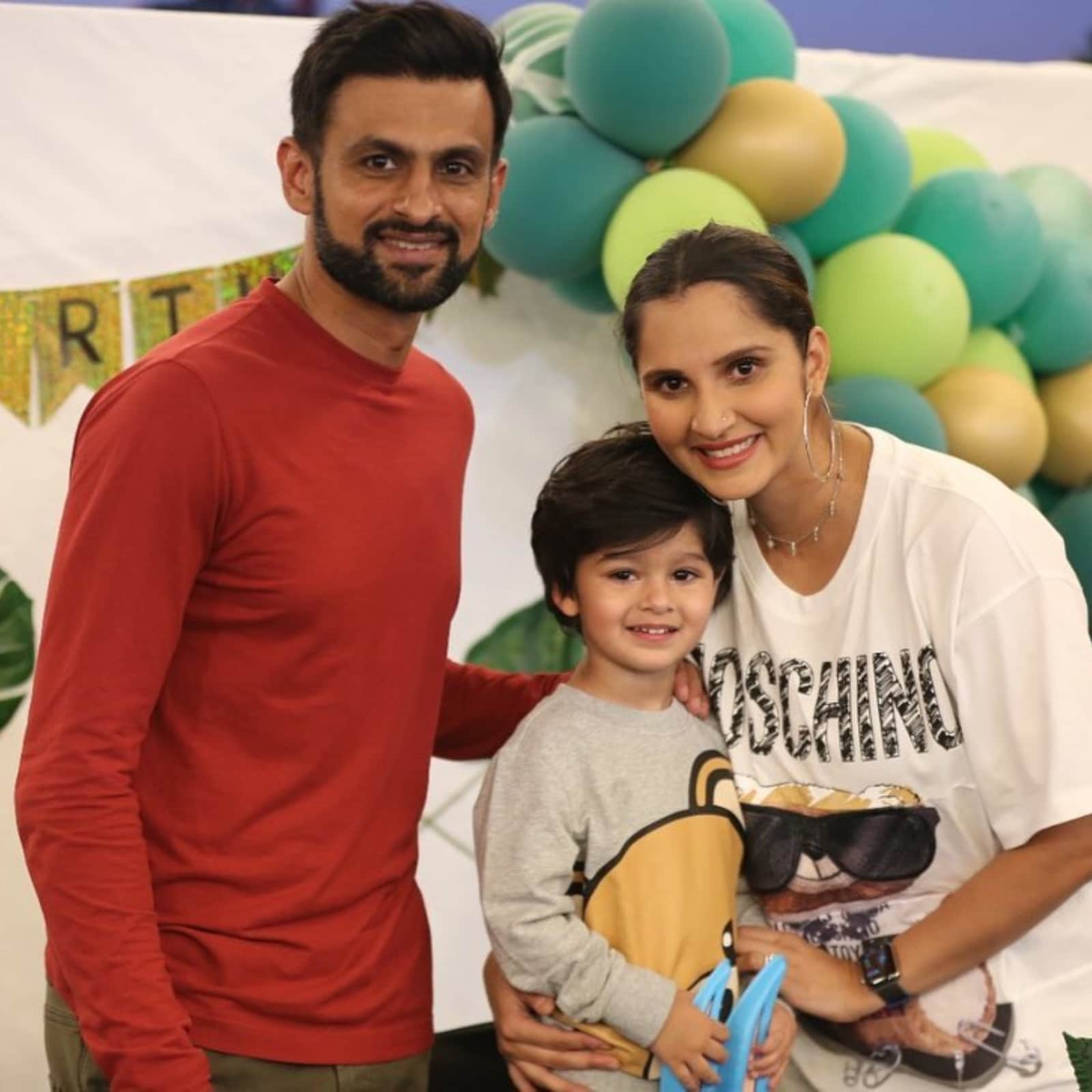 Shoaib Malik with ex-wife Sania Mirza and son Izhaan Malik-Mirza