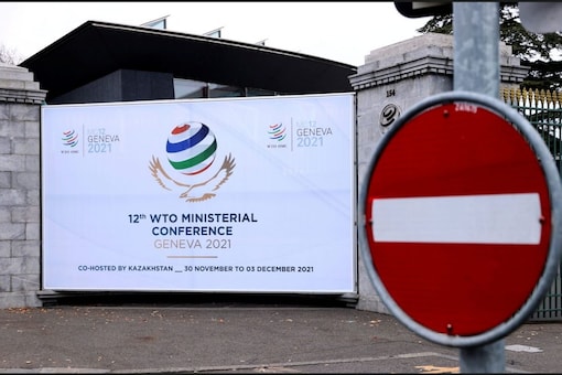 A sign of the 12th Ministerial Conference (MC12) is pictured at the World Trade Organization (WTO) headquarters in Geneva, Switzerland. (Image: Reuters)