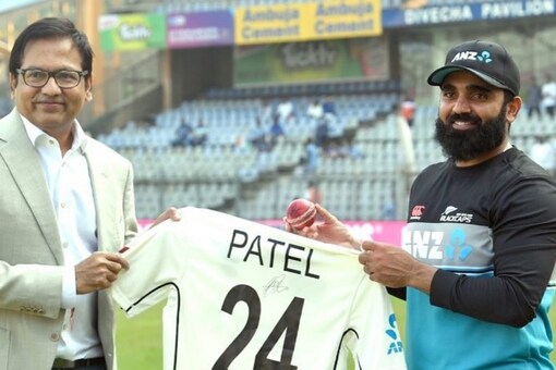 Ajaz Patel () 繼ҧ١㹻ѵʵ÷ͺѺԷ 10 wickets Թ  (ôԵҾ: TW/MumbaiCricAssoc)