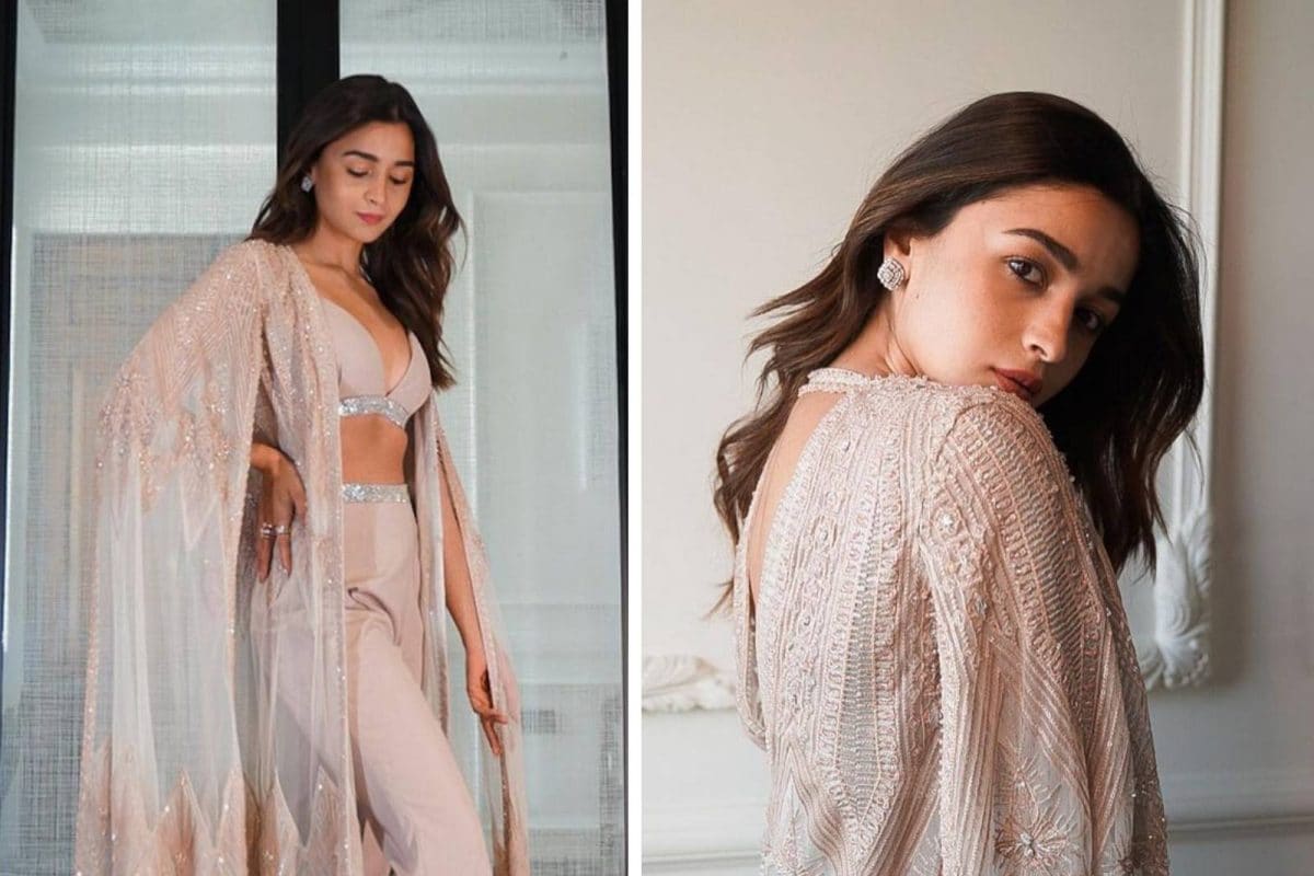 Alia Bhatt wins fashion game in dreamy nude bralette-pants with cape jacket  for friend's wedding: All pics