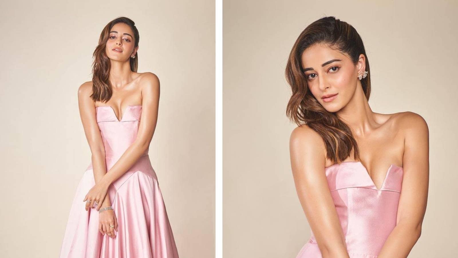 Ananya Panday Gives Princess Vibes In Off Shoulder Gown With Plunging Neckline See Her Sexy