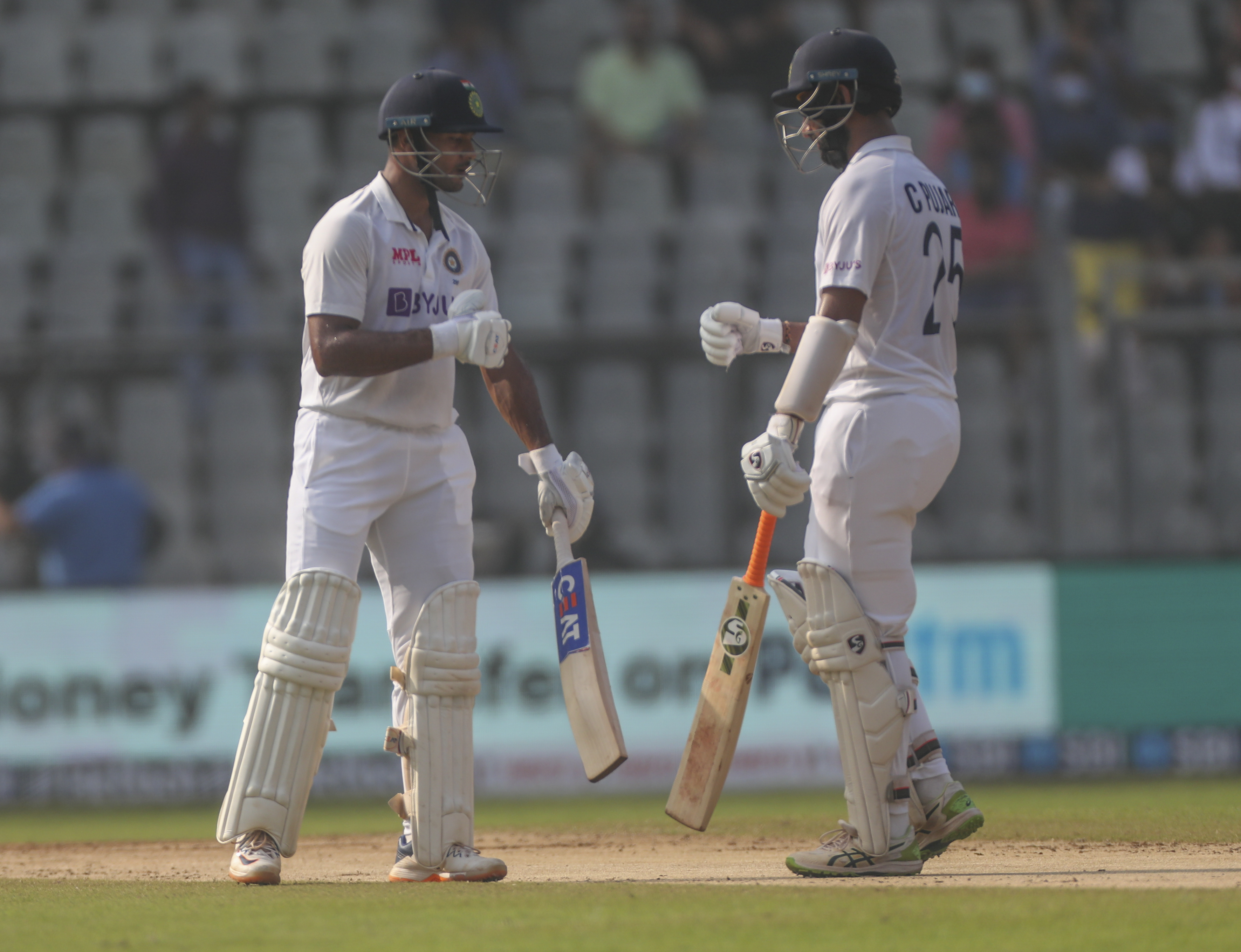 Earlier Mayank Agarwal and Cheteshwar Pujara gave India a good start.