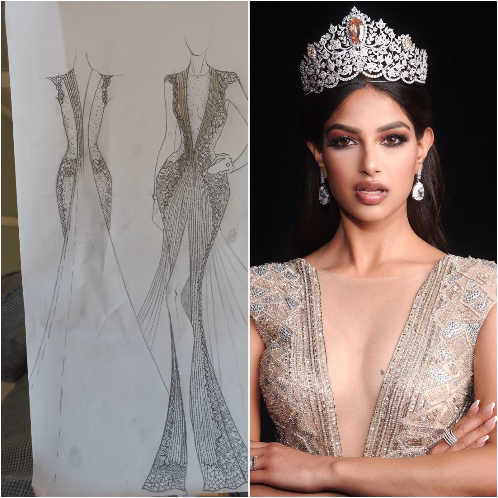 Fashion design drawing of gown dresses by Sharmistha  Trendy Art Ideas