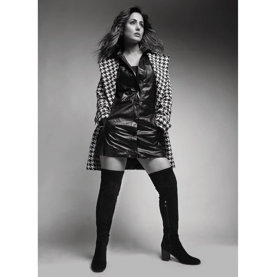 hina khan winter dress Hina Khan Shows How To Take Over Winter