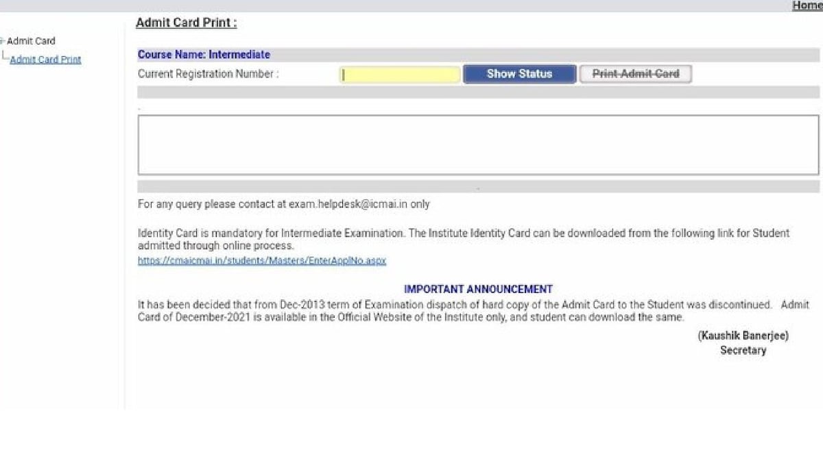 ICMAI CMA Admit Card Released at icmai.in, Steps to Download, Exam Guidelines