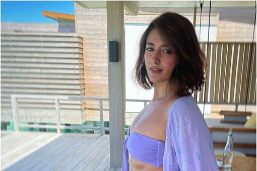 Ileana D'Cruz wears a lilac colour bikini set in Maldives