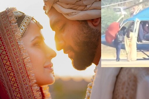 Newlyweds Katrina Kaif and Vicky Kaushal Fly Back to Mumbai in Chopper; Video Goes Viral Newlyweds Katrina Kaif and Vicky Kaushal Fly Back to Mumbai in Chopper; Video Goes Viral