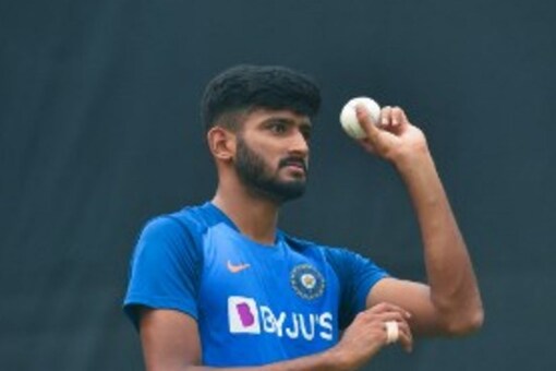 FILE PHOTO: India's Khaleel Ahmed prepares to deliver a ball during a practice session at Arun Jaitley Cricket Stadium in New Delhi on November 1, 2019, ahead of the first T20 international cricket match between India and Bangladesh.
Sajjad HUSSAIN / AFP