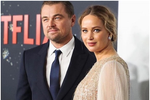 Leonardo DiCaprio and Jennifer Lawrence at the New York premiere of Don't Look Up.