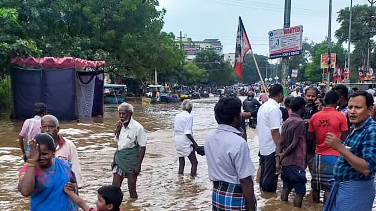 Rain Hits Tamil Nadu's Erode District, Water Floods Temple, Part Of ...