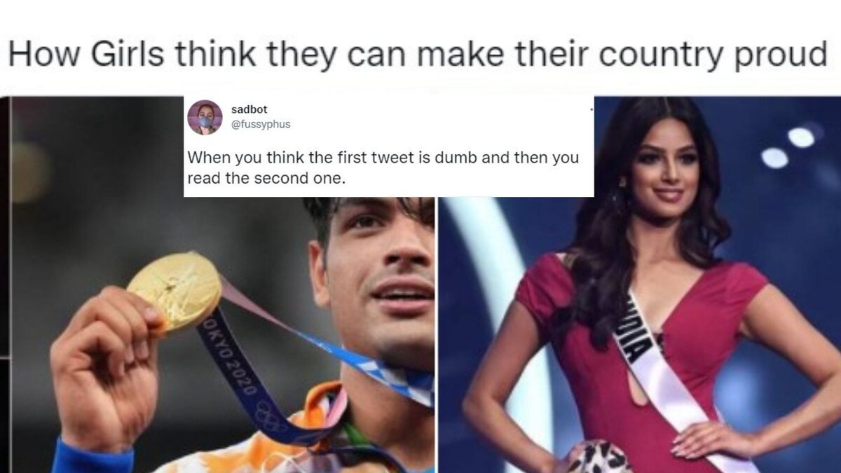 Sexist Meme Compared Harnaaz Sandhus Win To Neeraj Chopra But Twitter Shut It Down News18 0100