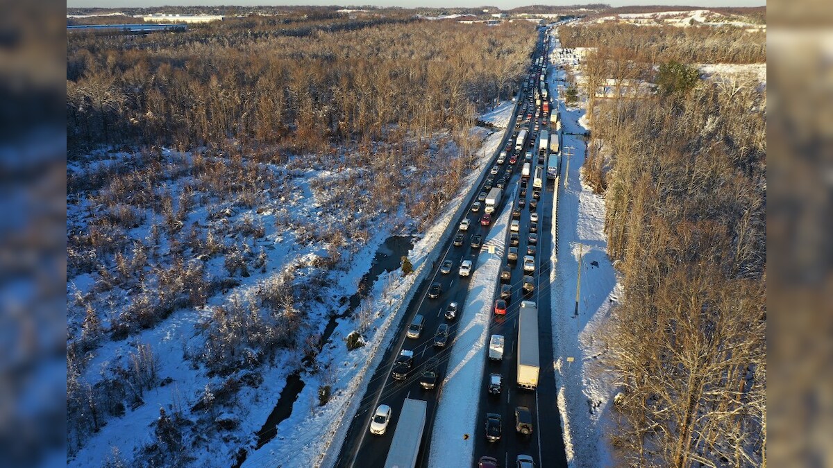 Snowstorm In US Leaves Drivers Stranded In Highway For Almost A Day