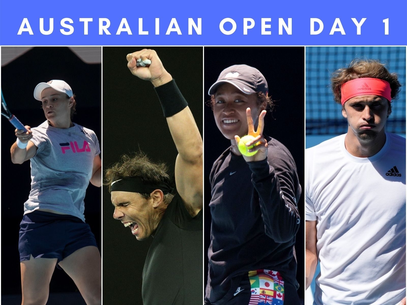 Australian Open 2022, Day 1, Highlights Osaka, Nadal, Barty and Zverev All Ease Through