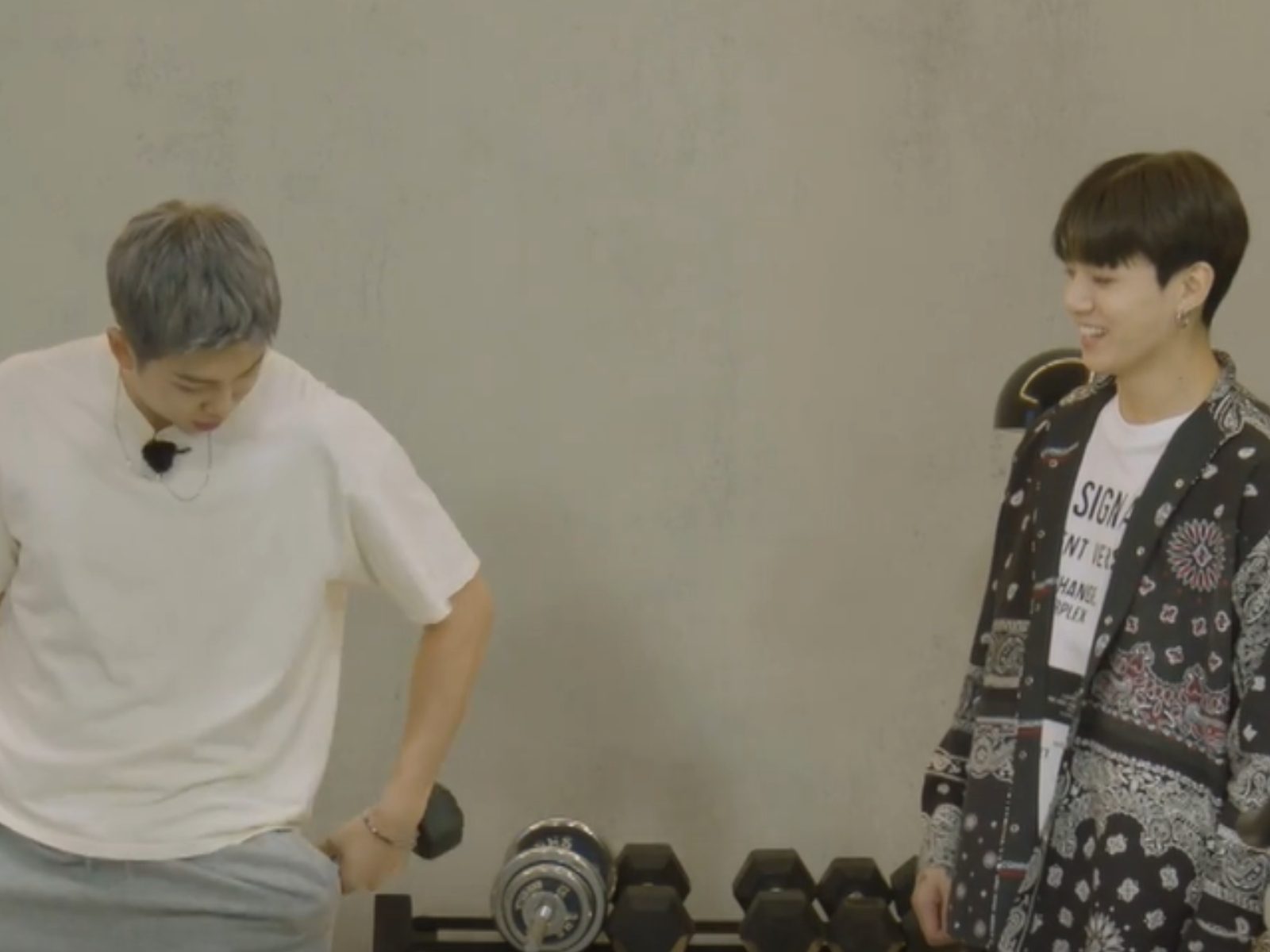 BTS: RM Designs ARMY Joggers with Pockets to Fit Dumbbells