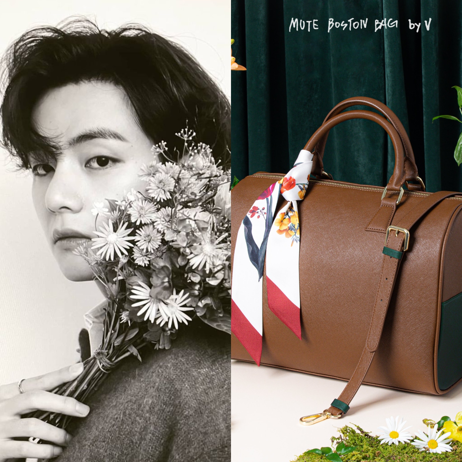 BTS V MUTE BOSTON BAG ボストンバッグ テテ テヒョン V-