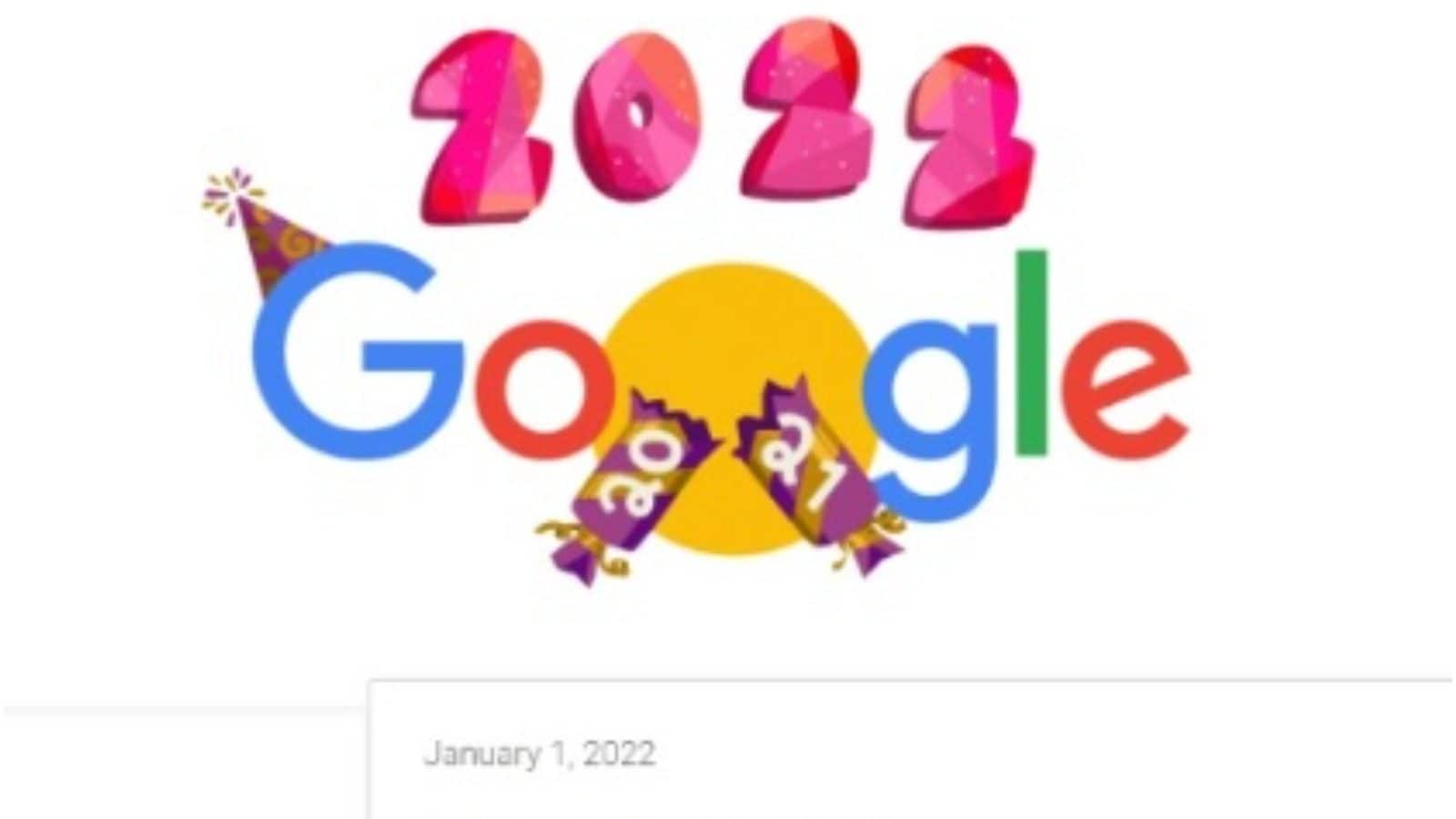Google Doodle New Year 2022 with animated candy Bharat Times