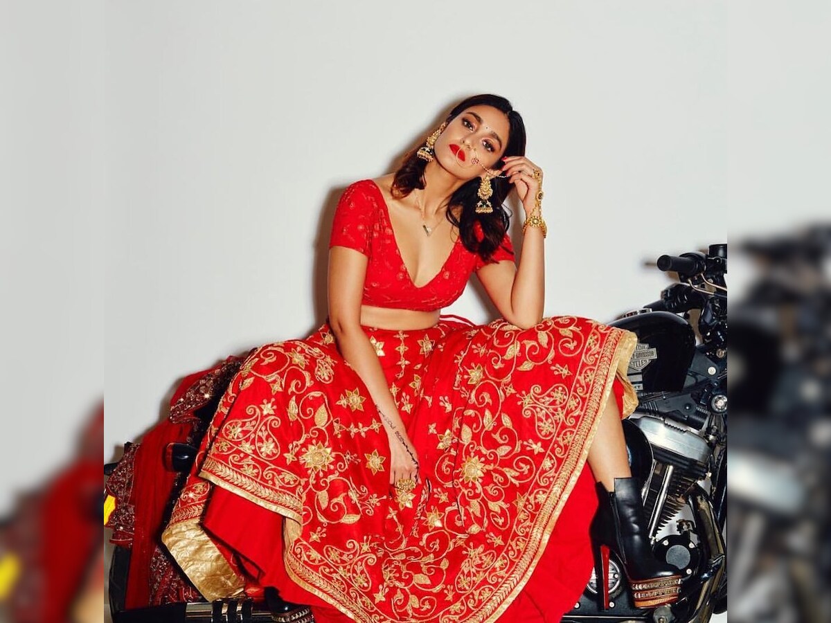 Ileana D'Cruz Makes A Badass Bride In Red Bridal Lehenga With Black Boots,  Check Out Her Sassy Pictures