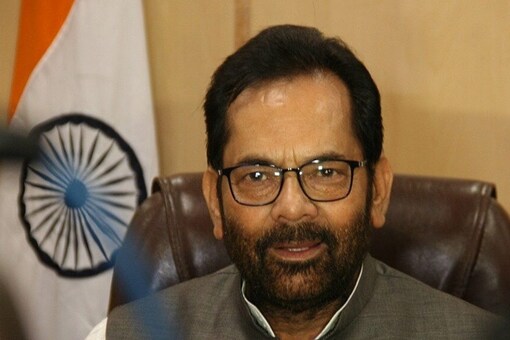 Union minister of minority affairs and BJP leader Mukhtar Abbas Naqvi. Pic/Twitter