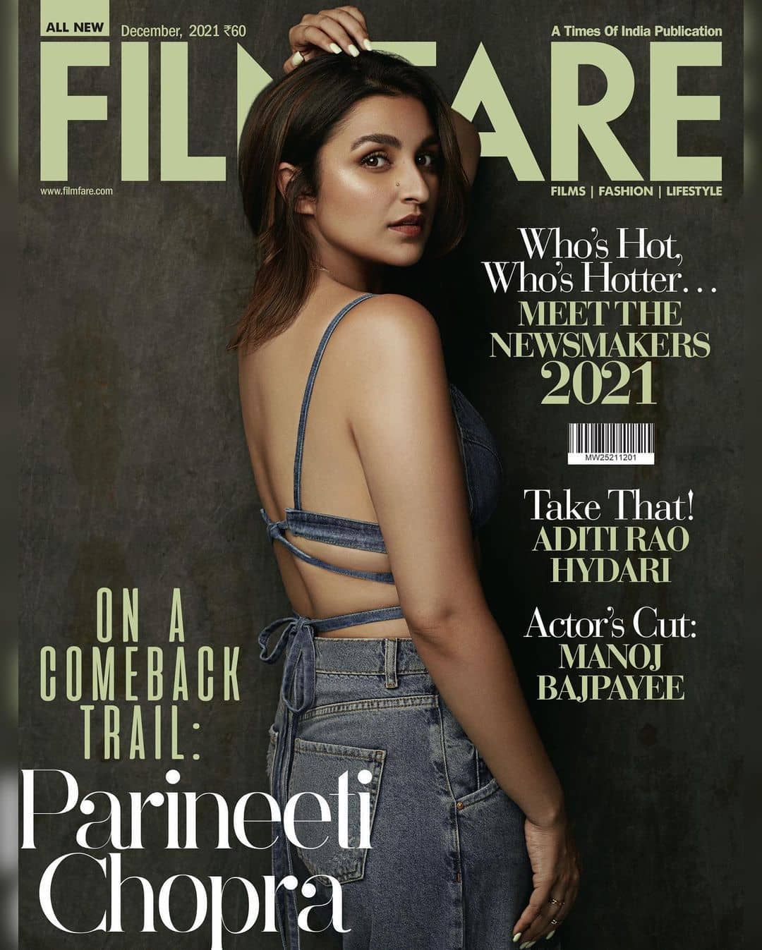 Parineeti Chopra flaunts her sexy back on the Filmfare cover. 