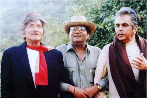 Subhash Ghai (centre) with Dilip Kumar (right), and Rajkumar on the set of Saudagar. (Image Instagram)
