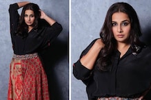Vidya Balan Raises Temperature In Black Satin Shirt And Printed Red Skirt, See The Diva's Sultry Pictures
