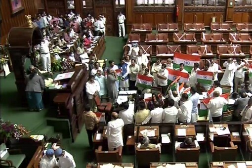 It all started when Leader of Opposition and former Chief Minister Siddaramaiah made a reference to the saffron organisation, while speaking about his personal equations with some BJP leaders and Ministers. (Credits: Twitter/ANI)