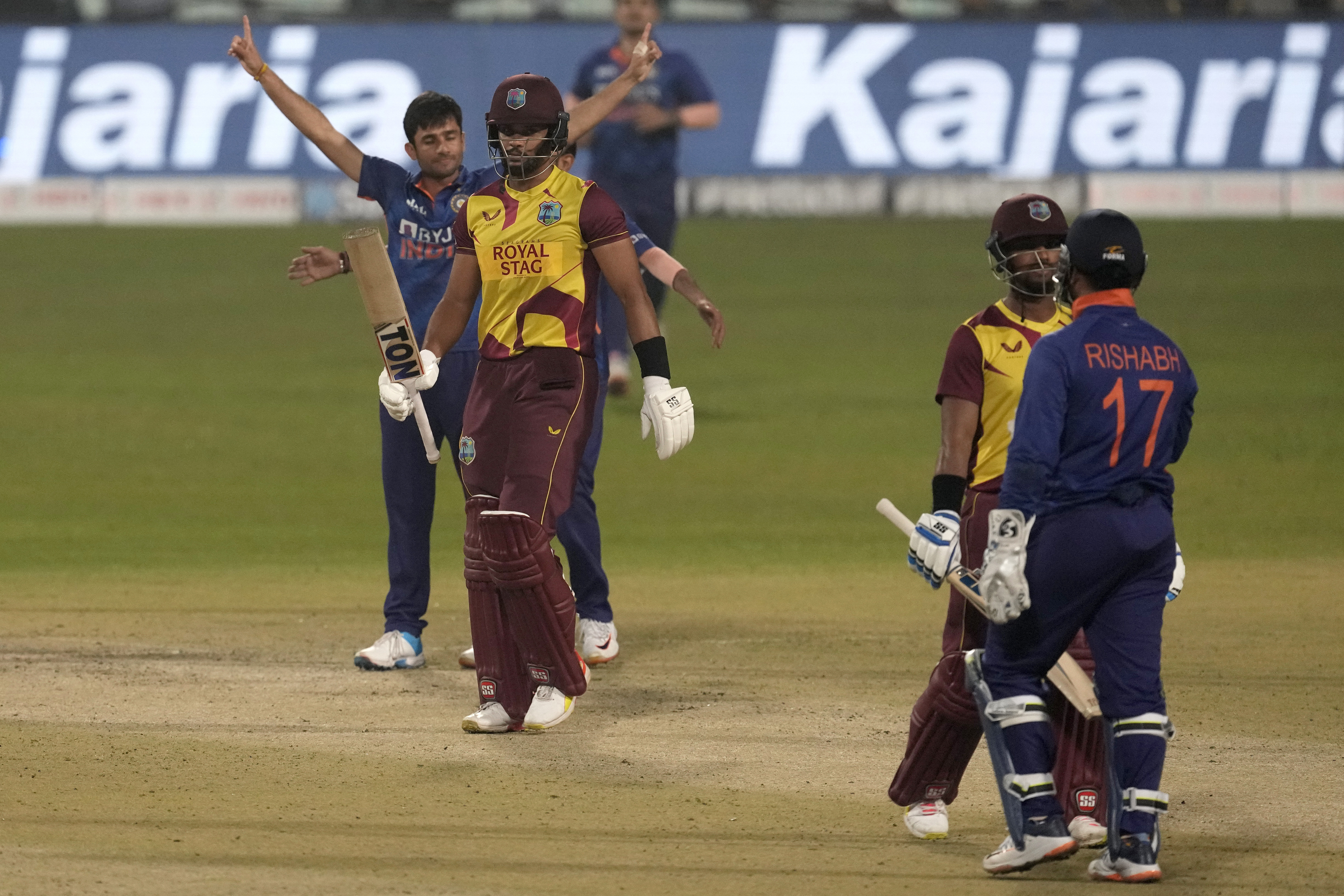 ravi bishnoi celebrates after taking a wicket