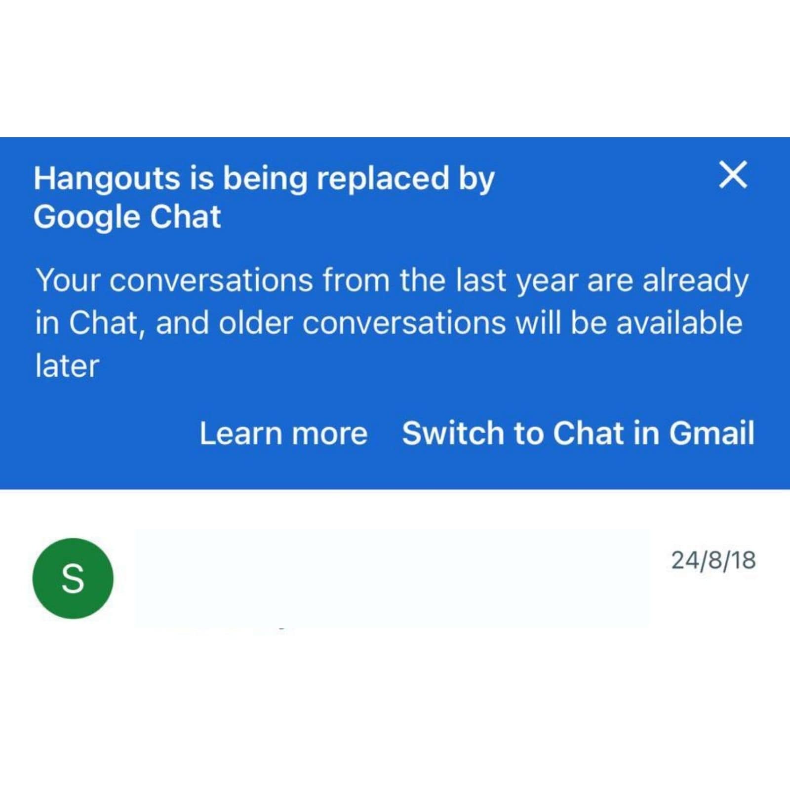 hangouts replaced by chat