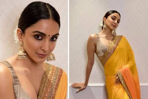 Kiara Advani Gives Desi Girl Vibes In Vibrant Yellow Saree And Jhumkas, See The Diva's Gorgeous Saree Looks