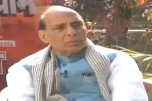 Talking about the BJP's performance in Punjab assembly elections, defence minister Rajnath Singh said the saffron party and its allies will form the government in the state. (Image: News18/video grab)
