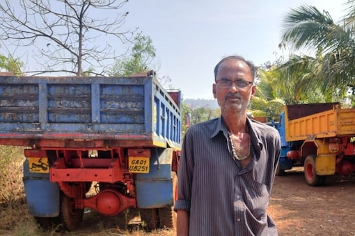 Local resident Raju says he has been driving trucks for 35 years and the Goa mining ban has hit him badly. Pic/News18