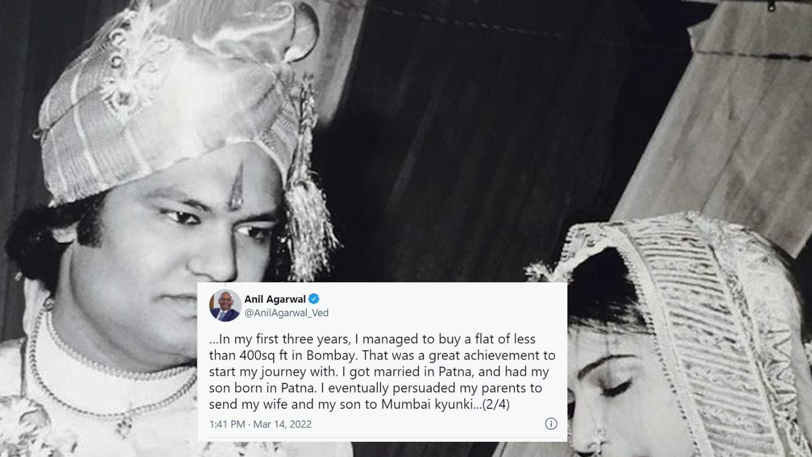 Anil Agarwal Knew Two English Words When He Came to Mumbai, Bought