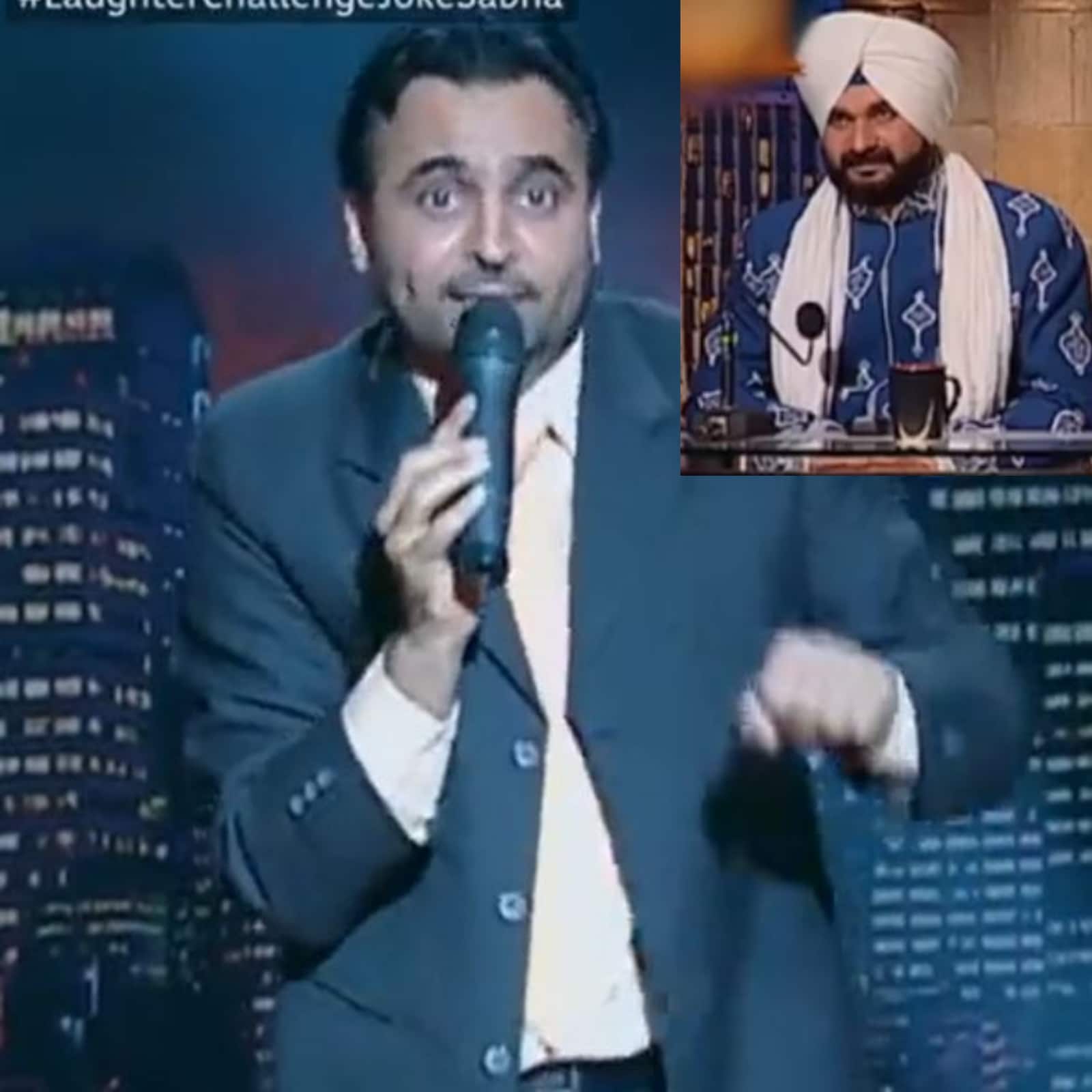 Bhagwant Mann's Joke at Comedy Show Makes Navjot Singh Sidhu Laugh in Old Video Bhagwant Mann's Joke at Comedy Show Makes Navjot Singh Sidhu Laugh in Old Video