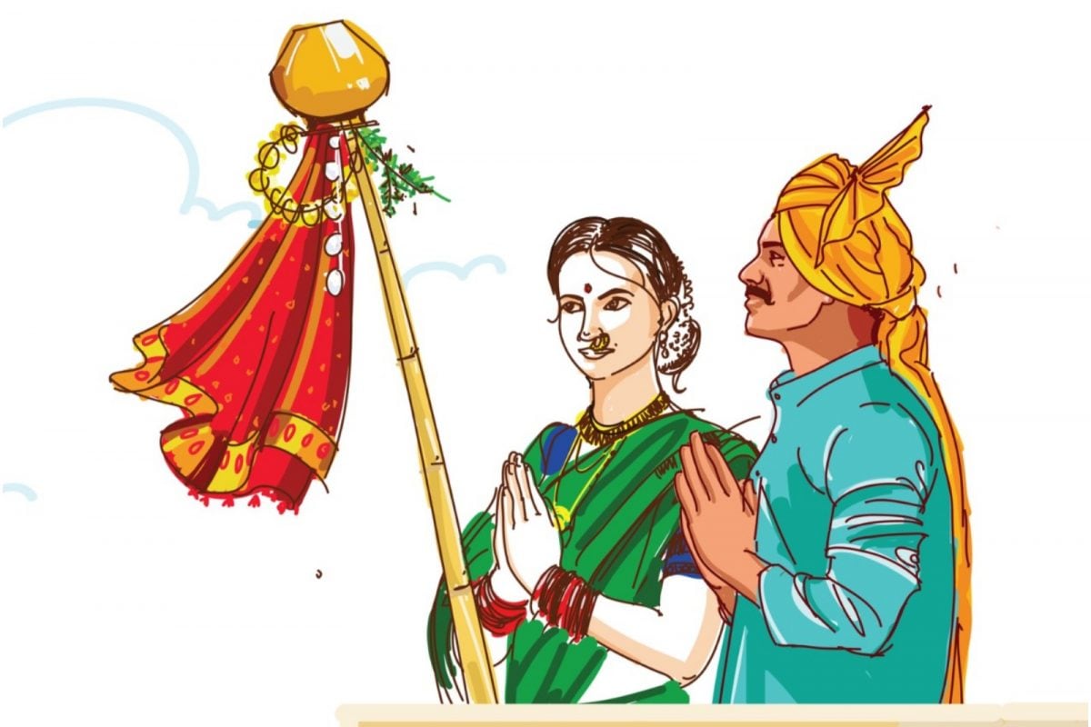 Gudi Padwa Celebration of India Stock Vector - Illustration of padva,  navratri: 88548000