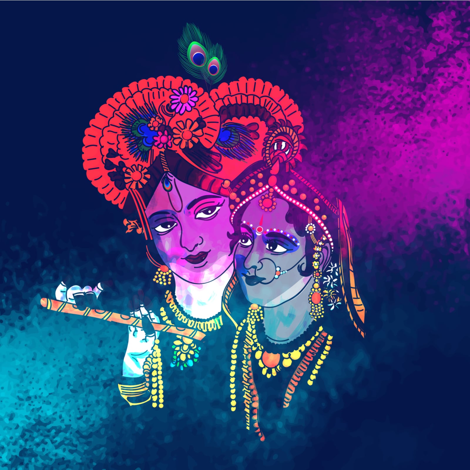 Holi Special Drawing Radha Krishna | Radha Krishna Holi Drawing Easy Step  by Step #holi2023 #holi - YouTube