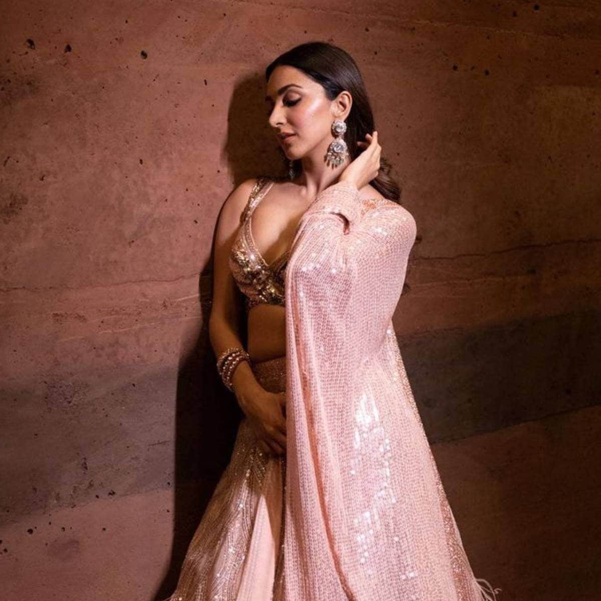 Manish Malhotra Bride Stuns In A Beige Lehenga Featuring Sequin  Embellishments And Fine Mirror Work