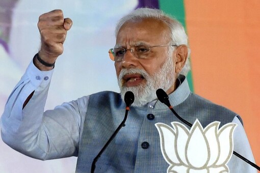 File photo of Prime Minister Narendra Modi during a roadshow in Gujarat. (PTI/File Photo)