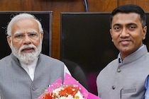 **EDS: TWITTER IMAGE POSTED BY @narendramodi ON WEDNESDAY, MARCH 16, 2022.** New Delhi: Prime Minister Narendra Modi with Goa Chief Minister Pramod Sawant during a meeting, in New Delhi. (PTI Photo)