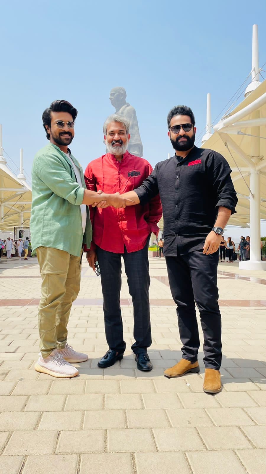 Ram Charan and Jr NTR Promote RRR at Statue of Unity with Their ...