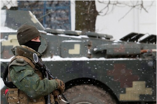 A service member of pro-Russian troops in a uniform without insignia stands on a street of the separatist-controlled village of Anadol during Ukraine-Russia conflict in the Donetsk region. (Image for representation: REUTERS/File)

