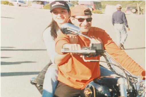 Sanjay Kapoor's throwback picture of him riding a bike with wife Maheep is melting hearts on the internet.