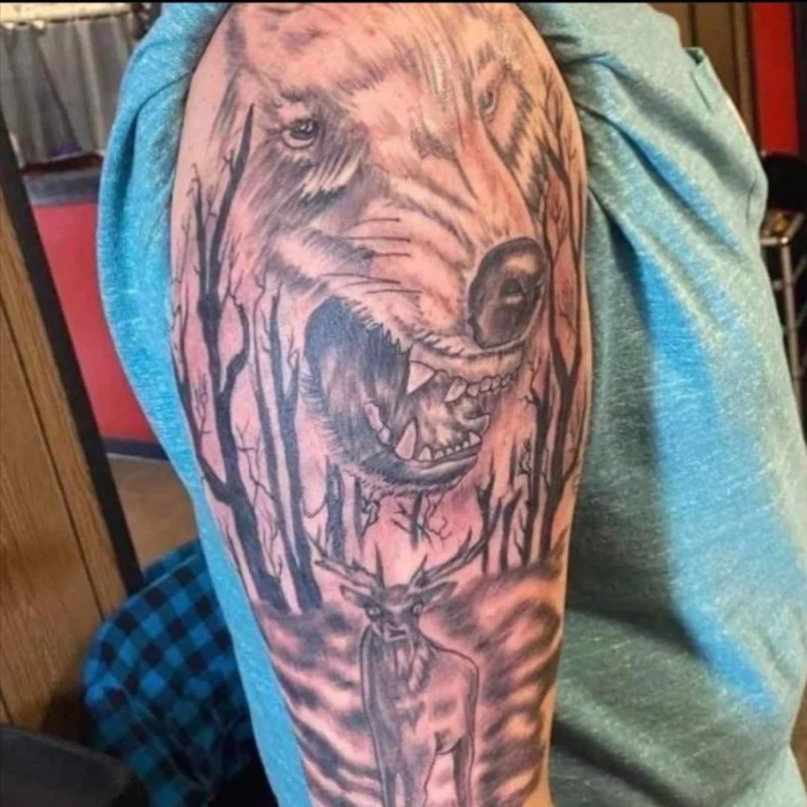 This Tattoo Artists Wolf and Deer Inking is So Bad That its Good  News18