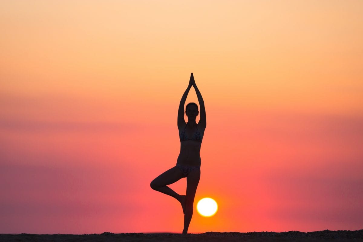Dancer Pose at Sunset - Yoga by the Beach