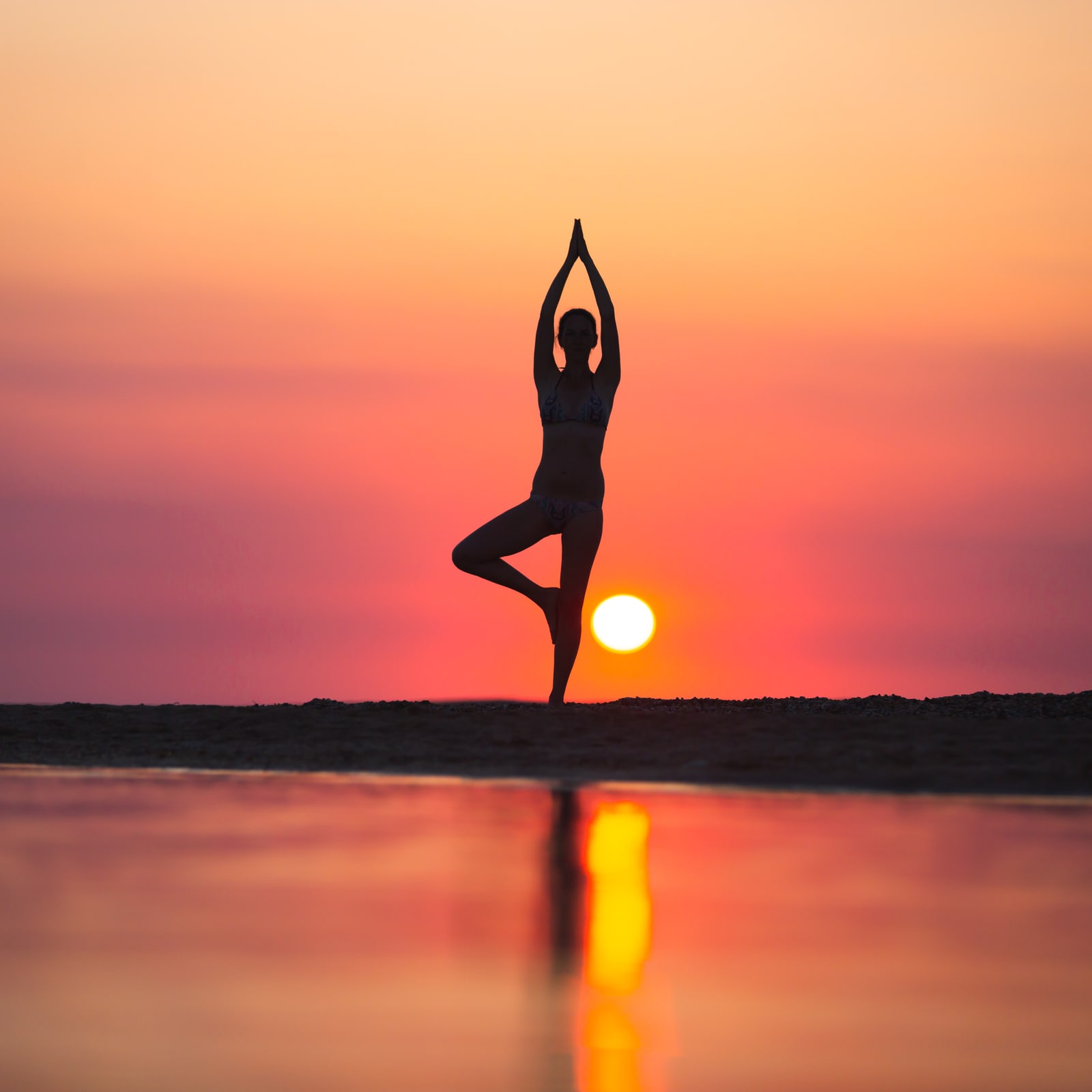 Yoga poses at sunset. - AI Generated Artwork - NightCafe Creator