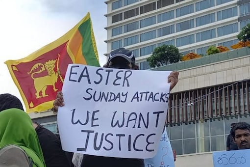The memories of the 2019 Easter bombings are being relived at the Galle Face protest site in Colombo, where a majorly Sinhalese crowd has been asking for the ouster of President Gotabaya Rajapaksa for over a week. (Photo: Poornima Murali/ News18)